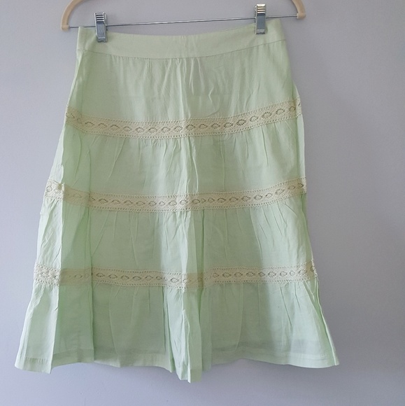 Jupe Plissée H&M En Coton - Vert Pois & Blanc - Taille 34/XS - Jamais Portée